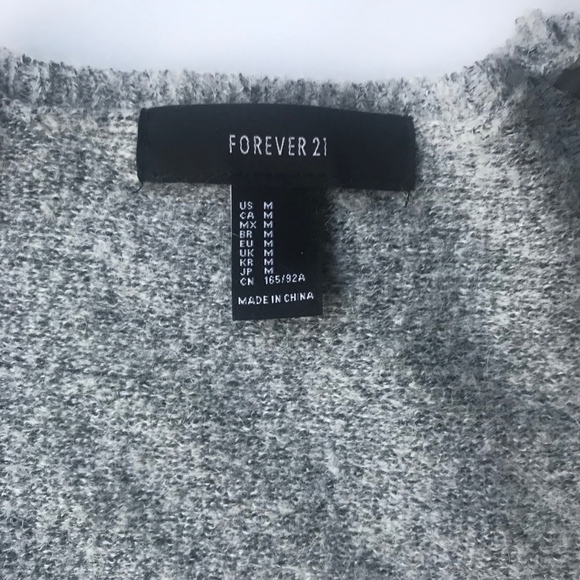 Slouchy Open Long Gray Cardigan - Picture 2 of 4